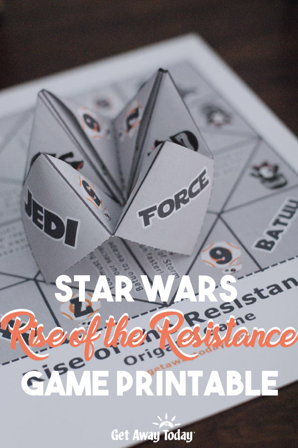 Star Wars Rise of the Resistance Game Printable || Get Away Today
