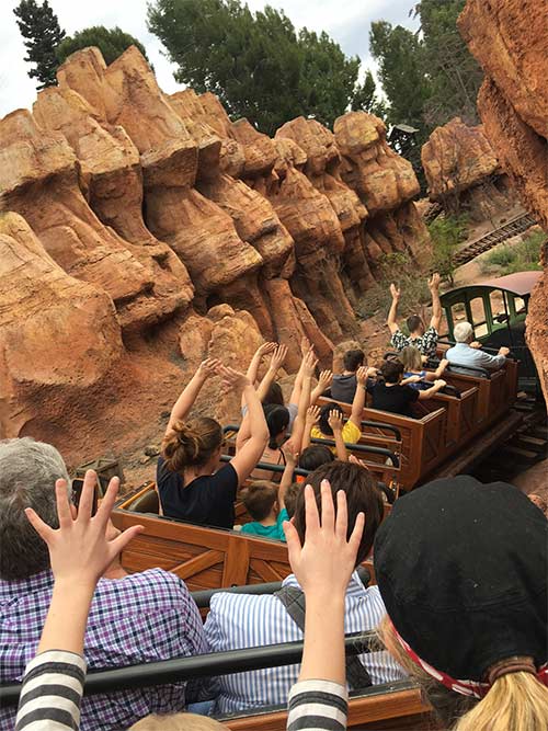 Big Thunder Mountain Railroad Secrets Riders with Hand Up