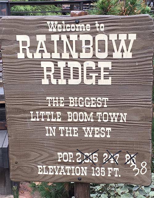 Big Thunder Mountain Railroad Secrets Welcome to Rainbow Ridge Sign