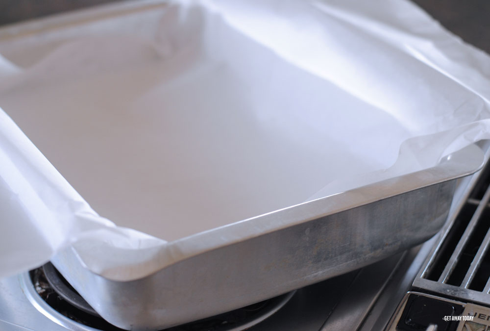 Parchment paper in pan