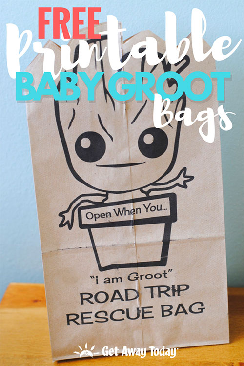 Free Printable Baby Groot Road Trip Bags || Get Away Today