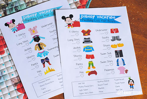 Disney Packing Lists
