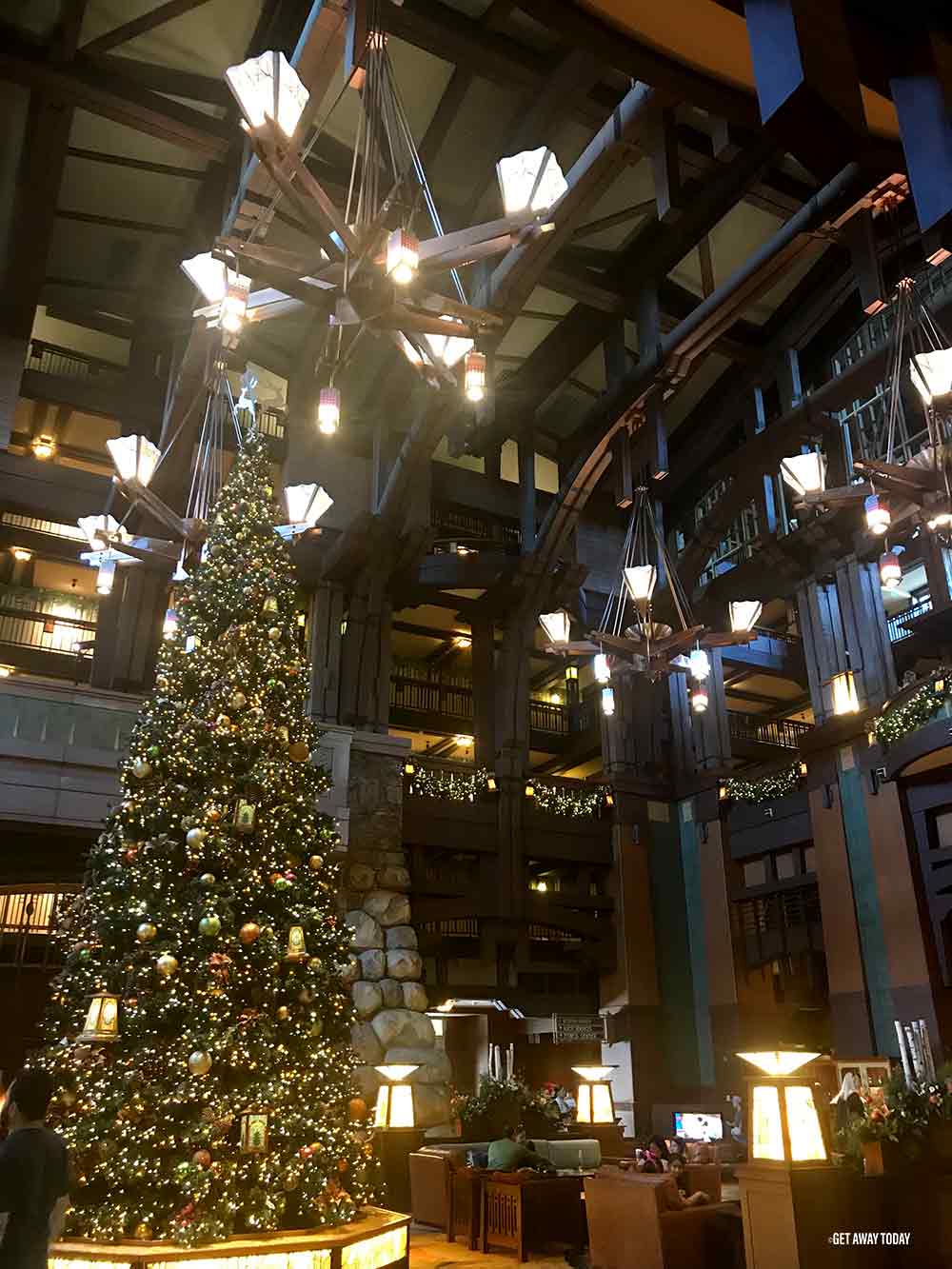 Disneyland Secrets Grand Lobby Christmas time