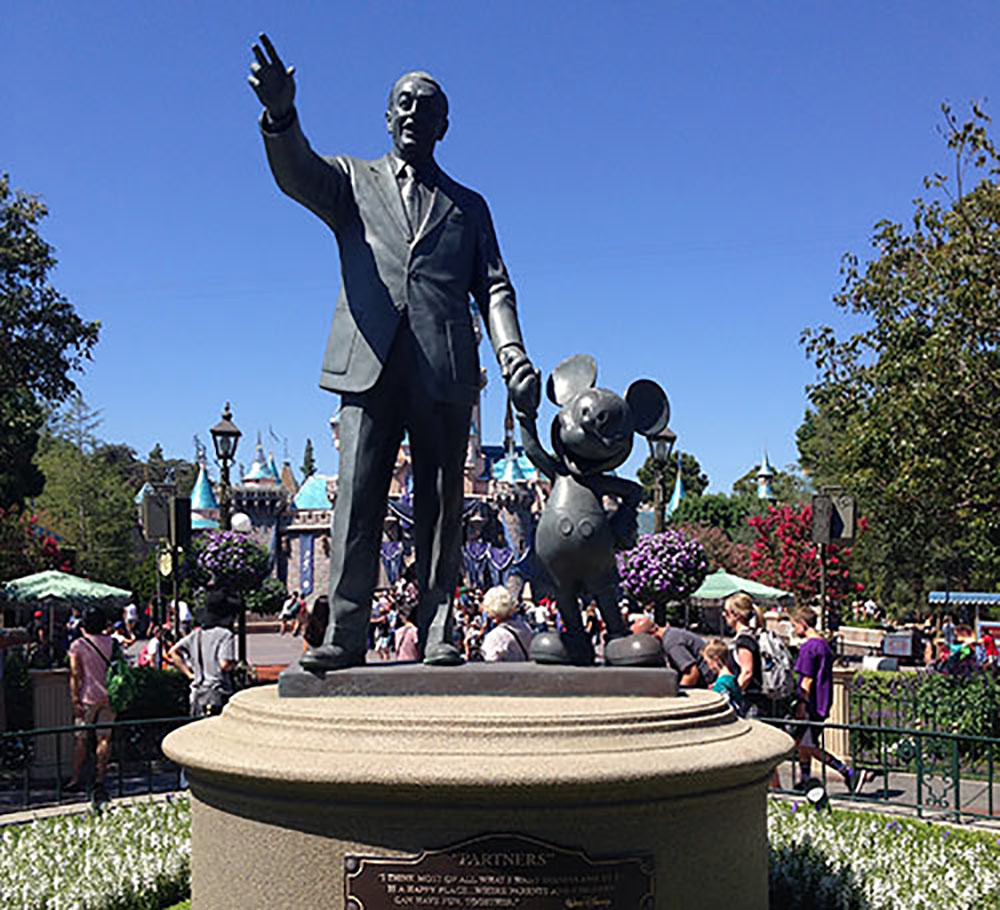 Secrets of Disneyland Walt and Mickey Partners Statue