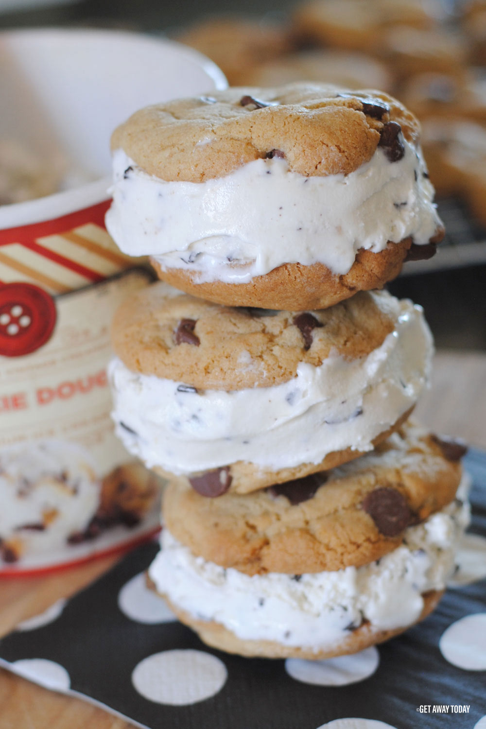 Homemade Ice Cream Sandwich Cookies Stack