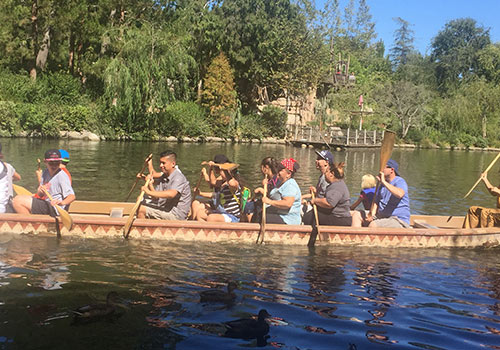 Rivers of America in Disneyland Canoes