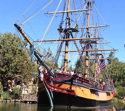 Rivers of America in Disneyland Sailing Ship Columbia