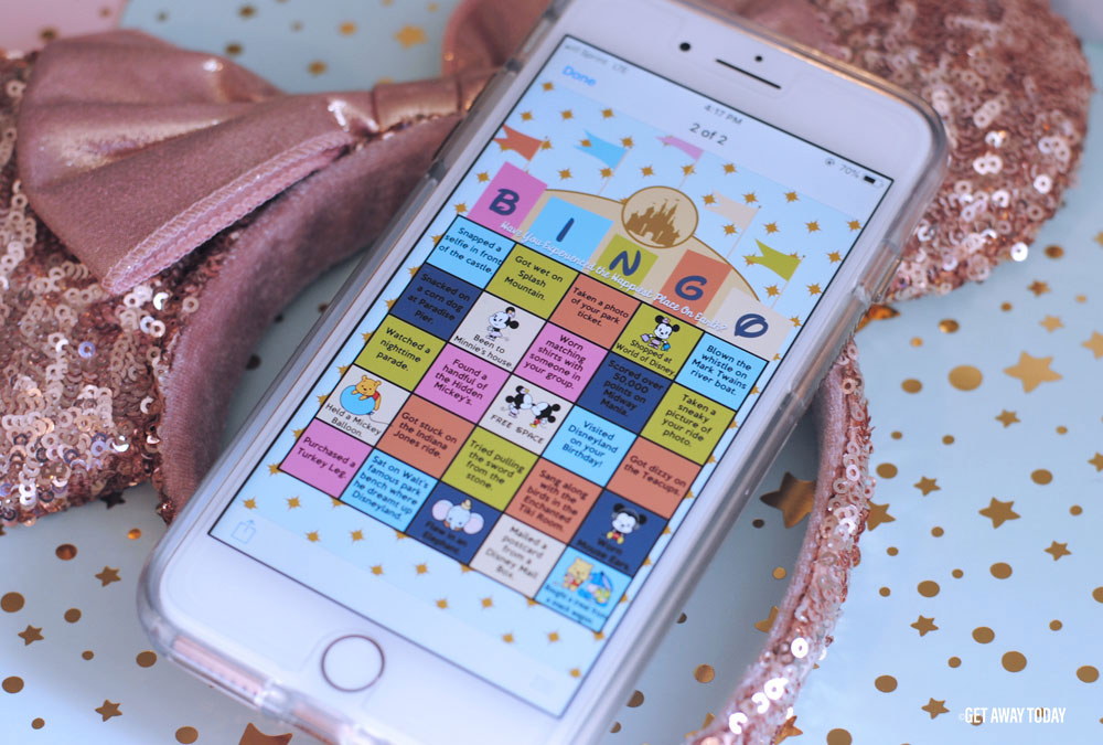 Disneyland Bingo Game Printable Phone