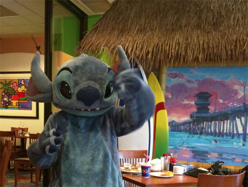 Disney's Paradise Pier Hotel Stitch at Surf's Up Breakfast