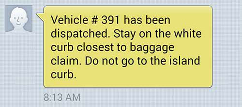 Karmel Shuttle Dispatch Text