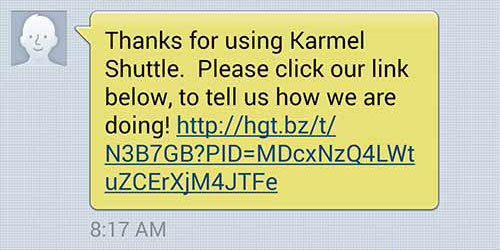 Karmel Shuttle Survey Text