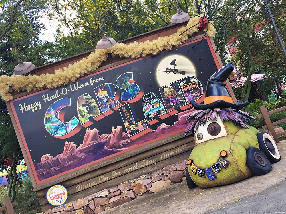 Oogie Boogie Bash Cars Land Sign