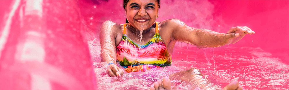 Pink Pool Slide girl splashing on ship