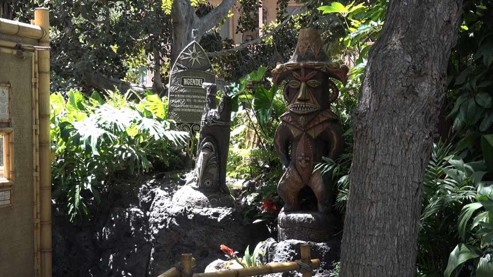 Tiki Room Disneyland outside statue