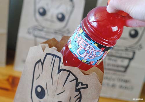 Baby Groot Bags with Drink