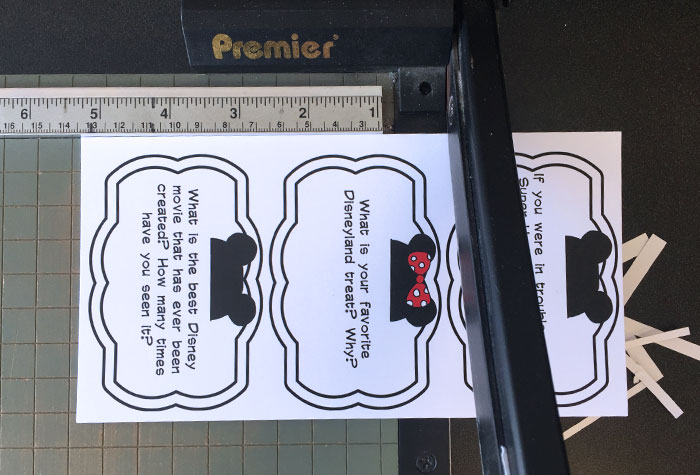 Cutting your Disney Conversation Cards