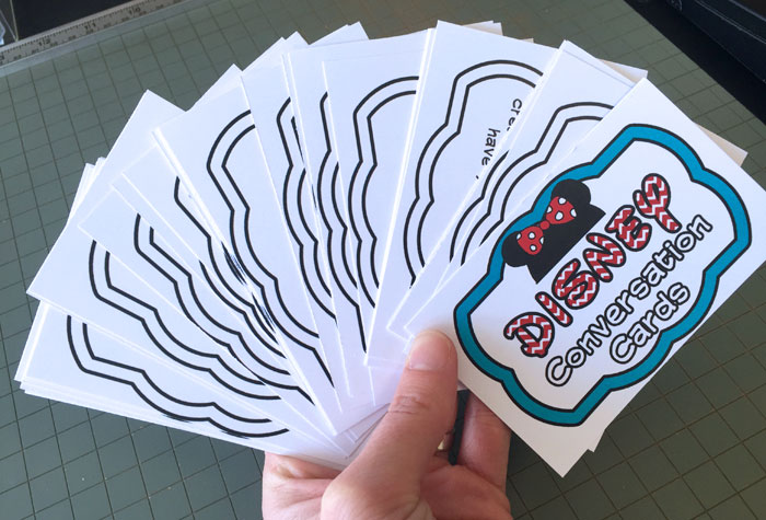 Got a road trip coming up? Then print these free Disney conversation cards as part of your plan to keep the kids entertained on the drive! Get all the info at www.orsoshesays.com.