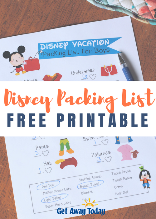 Free Disney Packing List Printables Free Disney Packing List Printables