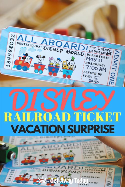 Disney Railroad Ticket Vacation Surprise 