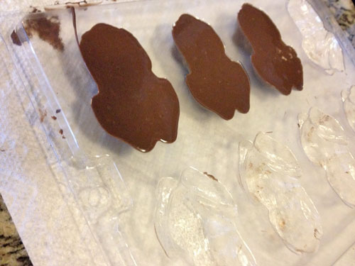 Harry Potter Chocolate Frogs in the mold