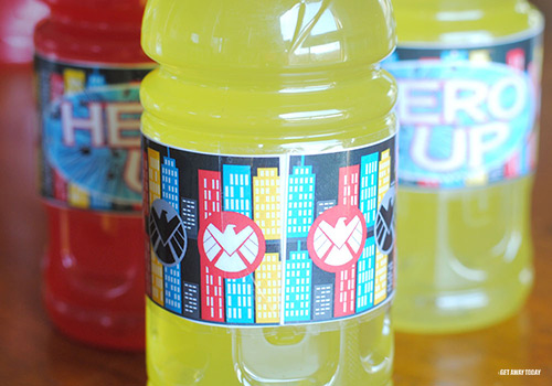 Printable Super Hero Drink Labels Back