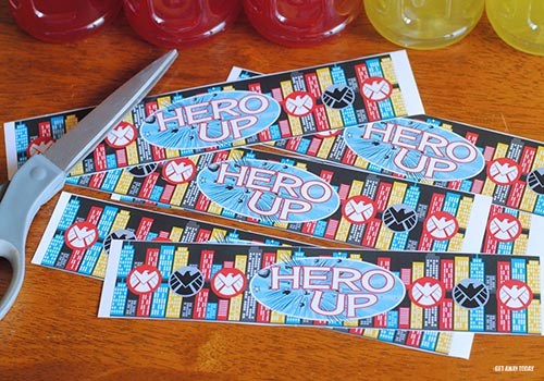 Printable Super Hero Drink Labels Cut