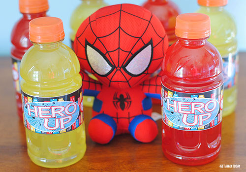 Printable Super Hero Drink Labels Finish
