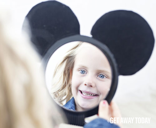 Disneyland Vacation Surprise Girl Looking in Mirror