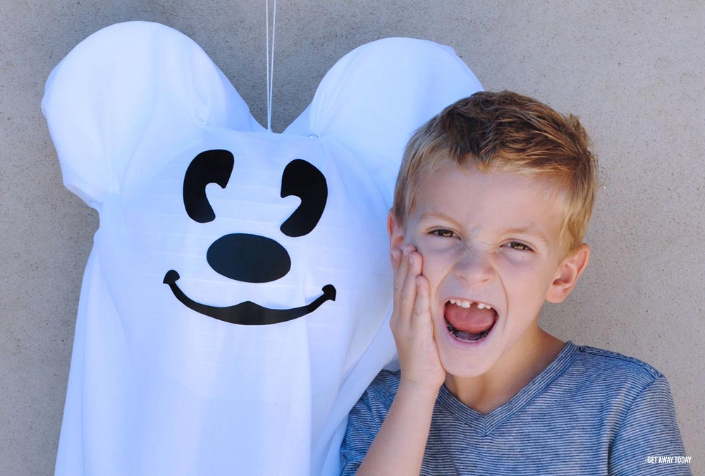 Mickey Mouse Halloween Ghost with Boy