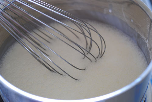 Wisking butterbeer potted cream