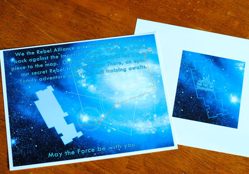 Star Wars vacation announcement printables laid out
