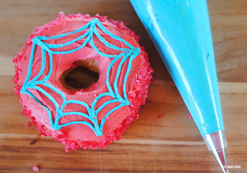 Spiderman Super Hero Donuts with Web