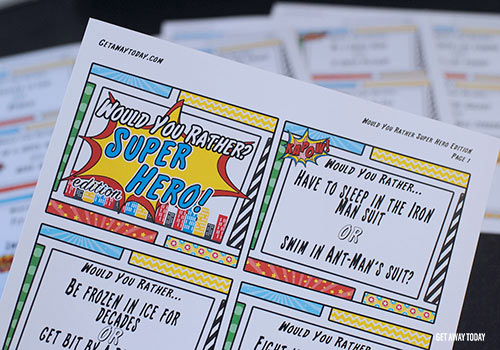 Super Hero Would You Rather Free Printables